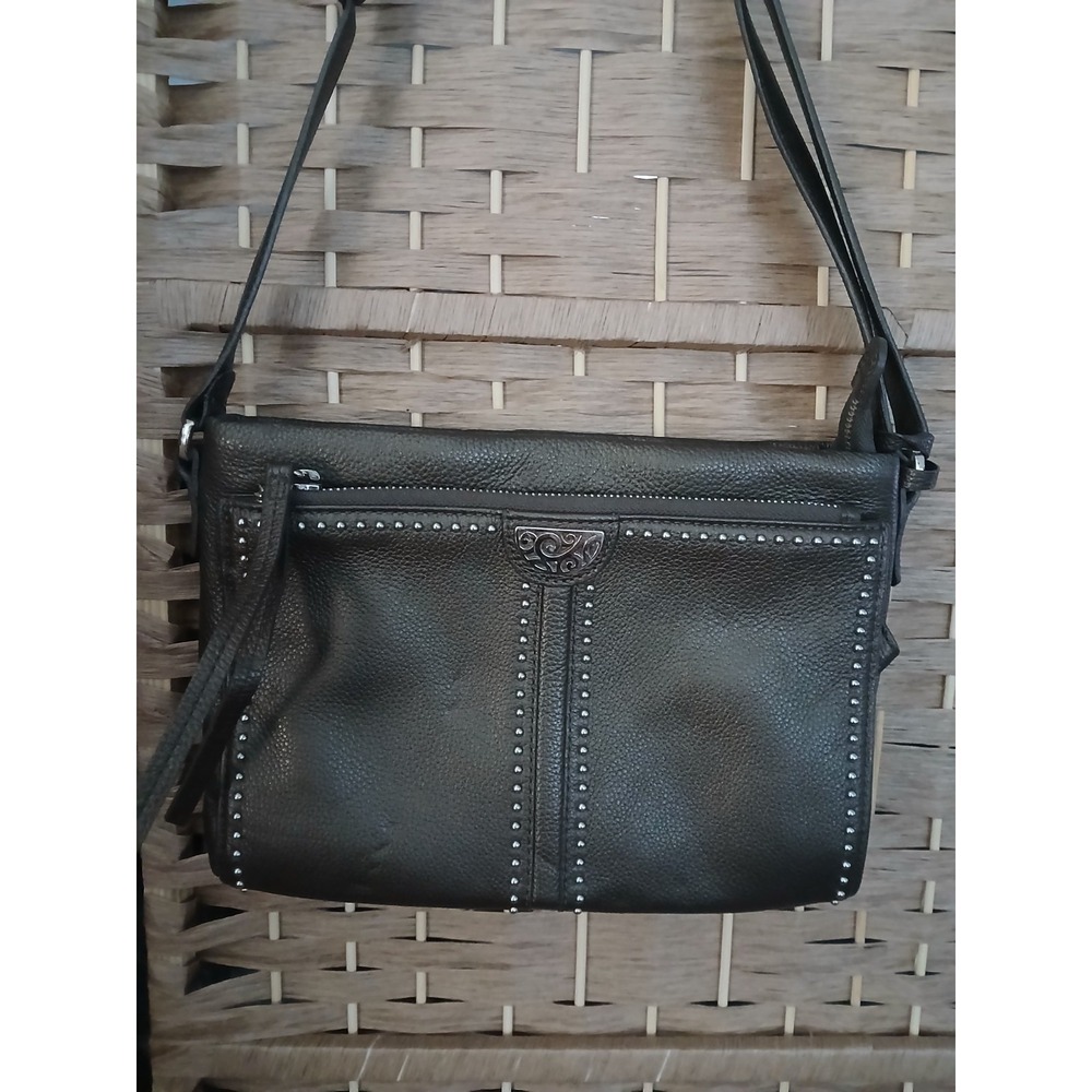 Brighton Pretty Tough Jagger Crossbody Organizer In Pewter Studded *Read